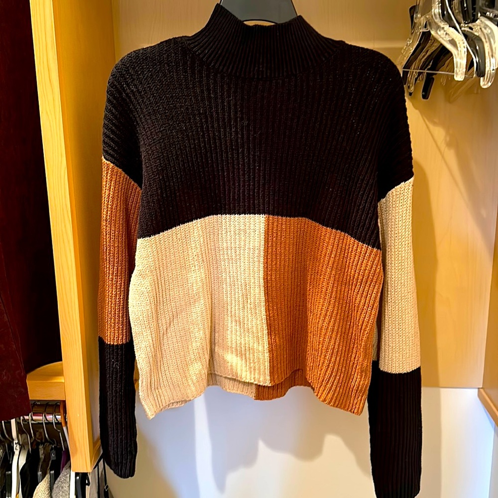 BP Color block Mock Turtle Neck Sweater